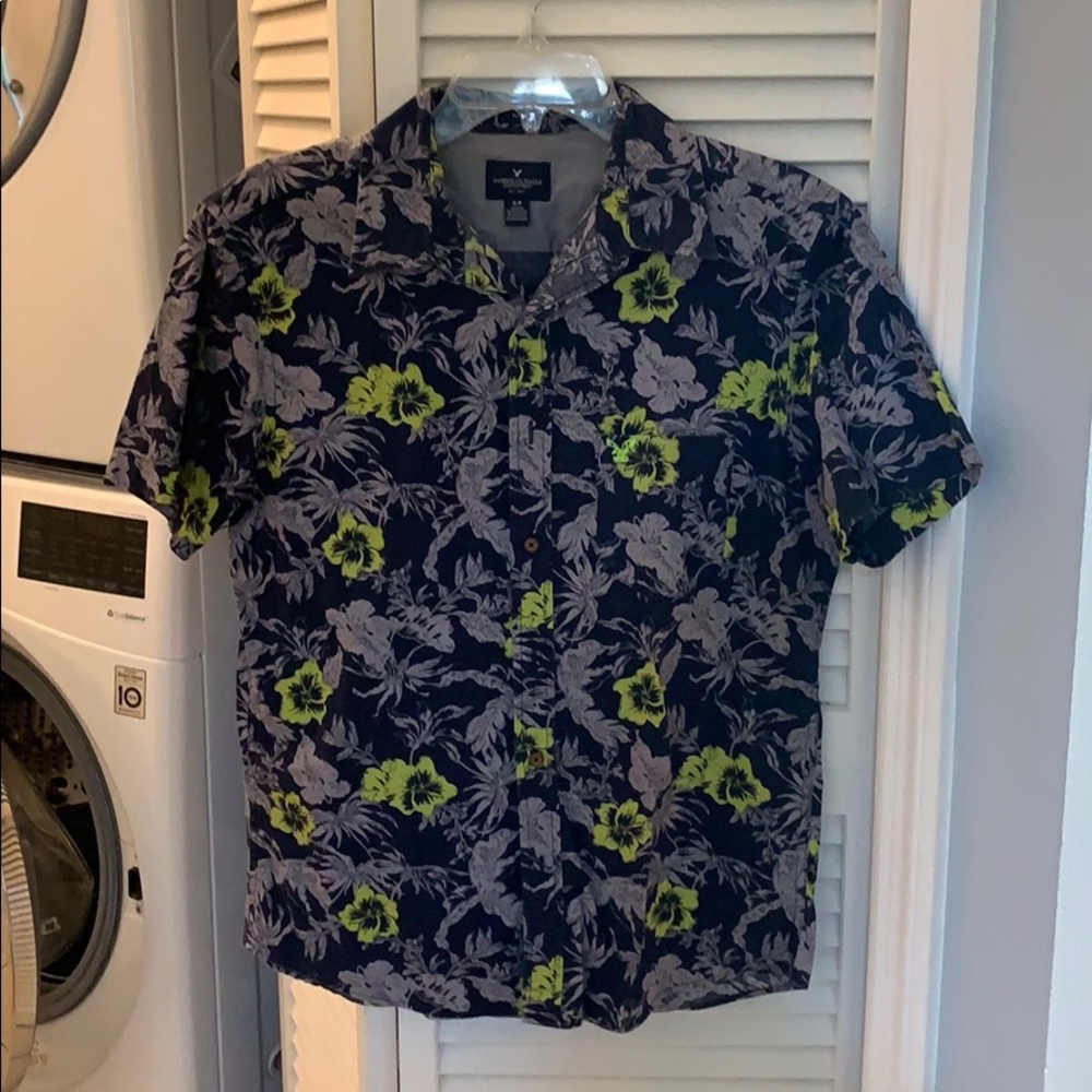 Neon Green Floral Shirt